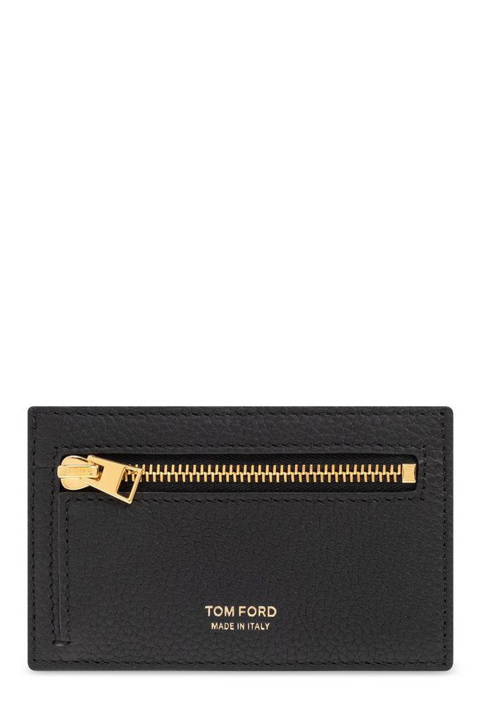 【関税＆送料込み】Tom Ford Zipped Card Holder Accessories GRAIN LEATHER CLASSIC TF CARD HOLDER WITH ZIPPED POCKET