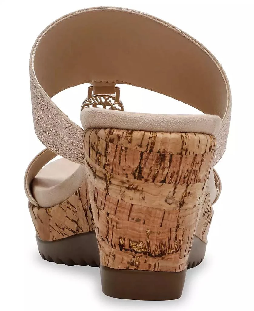 Anne Klein Women's Rikki Double Band Wedge Sandals 5