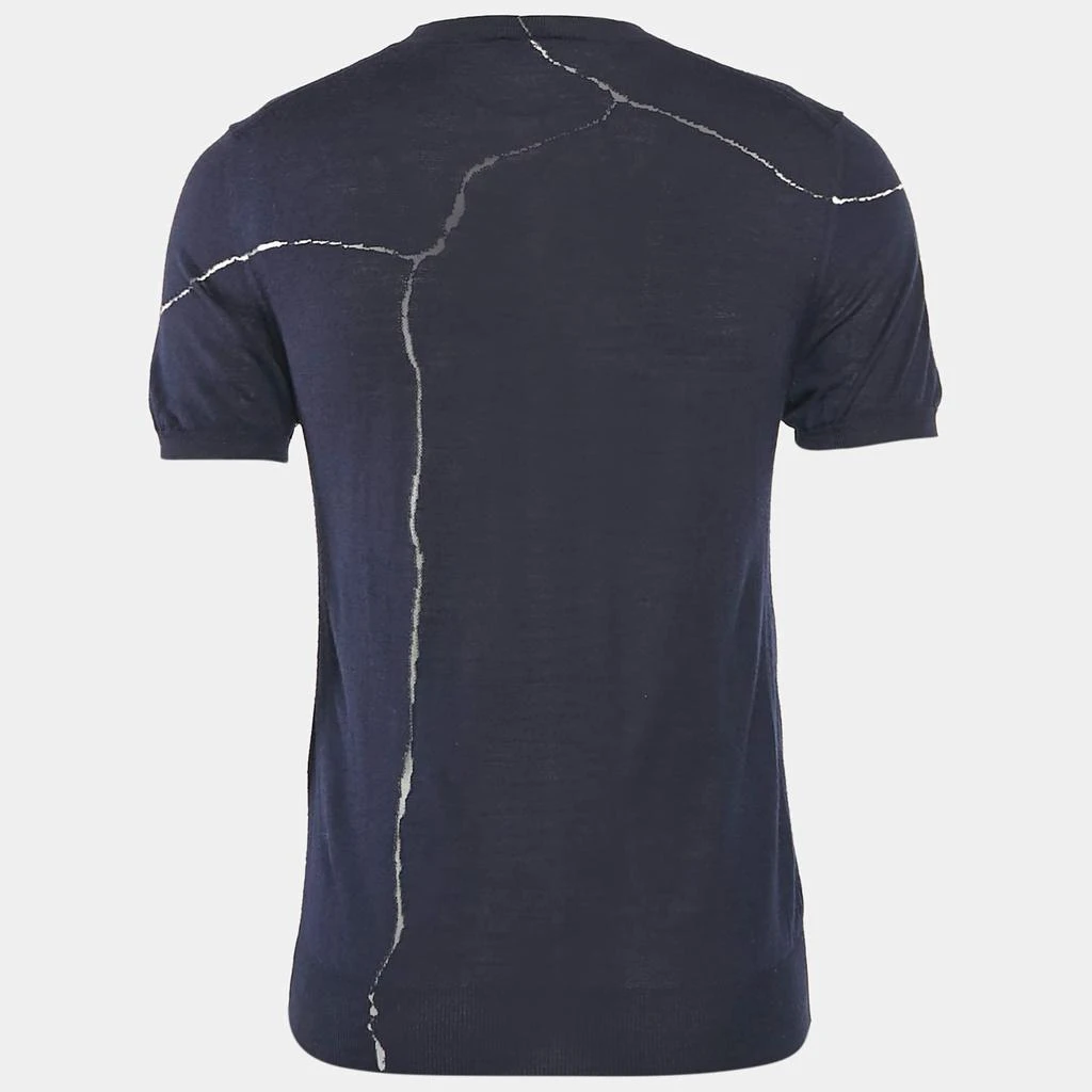 Dior Dior Homme X Daniel Arsham Navy Blue Crack Effect Short Sleeve Sweatshirt S 2