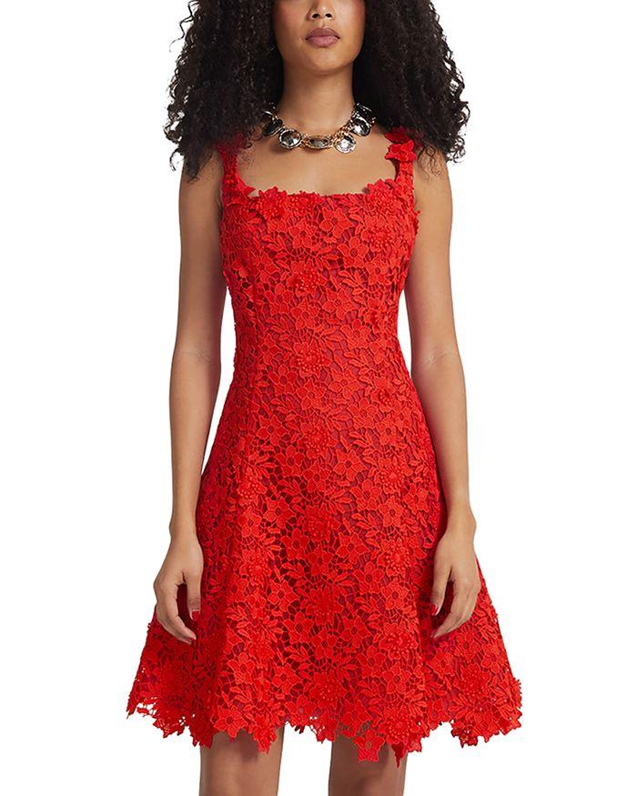 Safiyaa Marrie Floral Lace Mini Dress