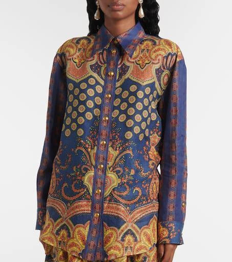 Valentino Voyage Imaginaire VLogo linen blouse 5