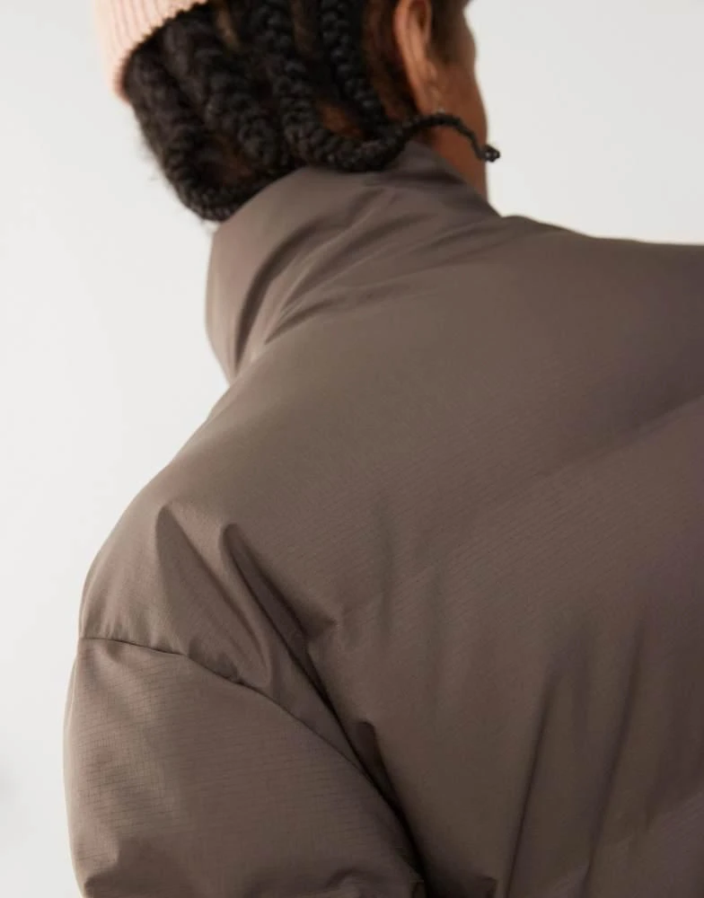 Weekday Weekday Cole puffer jacket in dark brown 3