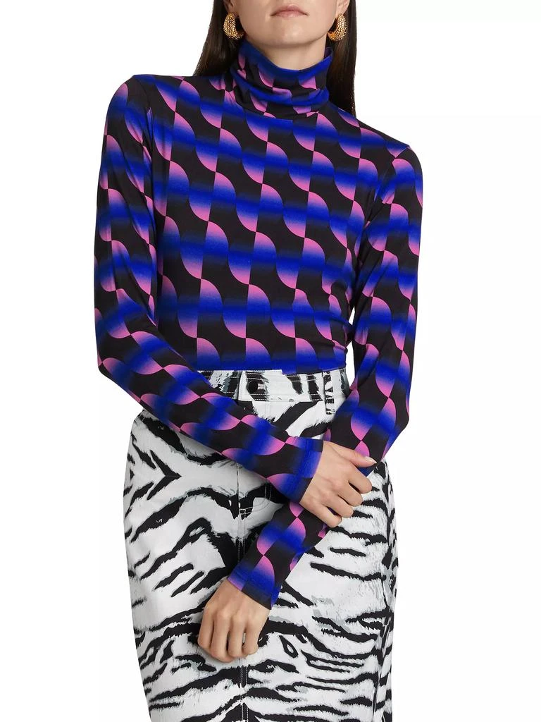 BruceGlen Saucer Geo Jersey Turtleneck Top 3