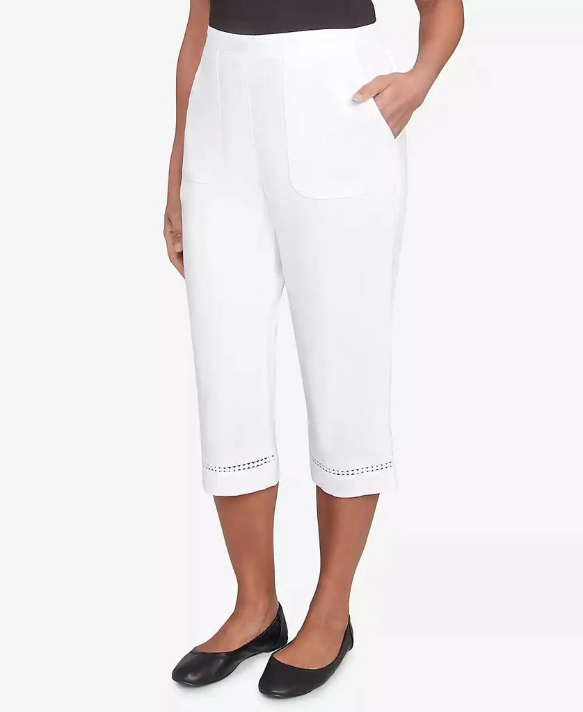 Alfred Dunner Petite Rise & Shine Lace Dotted Trim Capri Pants 3