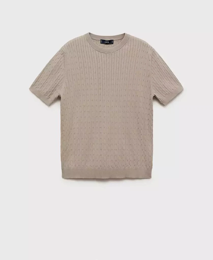 Mango Men's Braided Fine-Knit T-Shirt 2