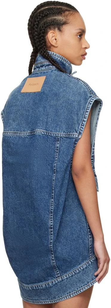 JW Anderson Blue Oversized Sleeveless High Neck Denim Vest 3