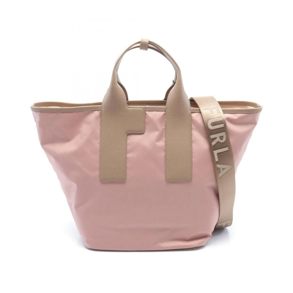 Furla pink Nylon Leather Tote Bag 1