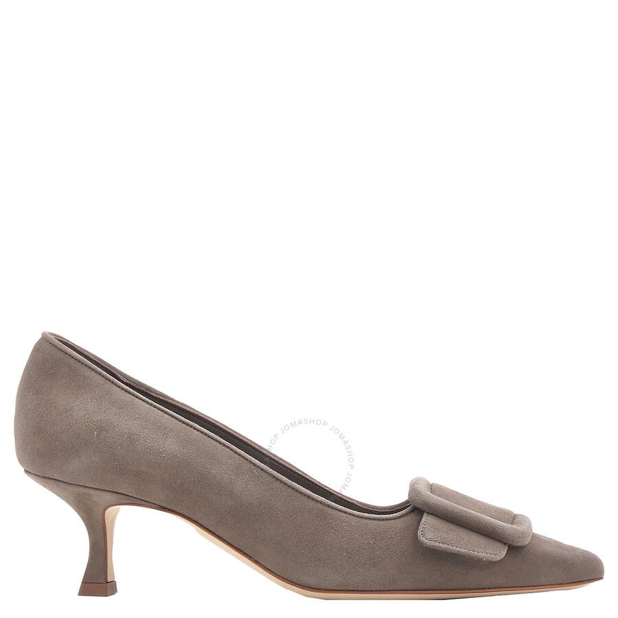 Manolo Blahnik Maysale 50 Suede Buckle Detail Pumps