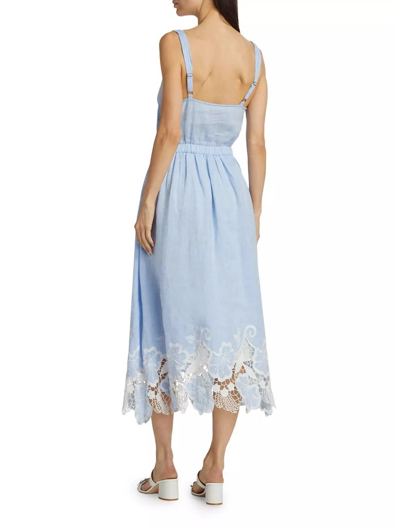 Ramy Brook Aubriella Linen Lace-Trimmed Midi-Dress 5