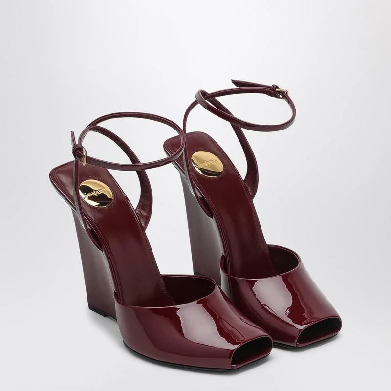 Yves Saint Laurent La Scandale wedge in burgundy patent leather 2
