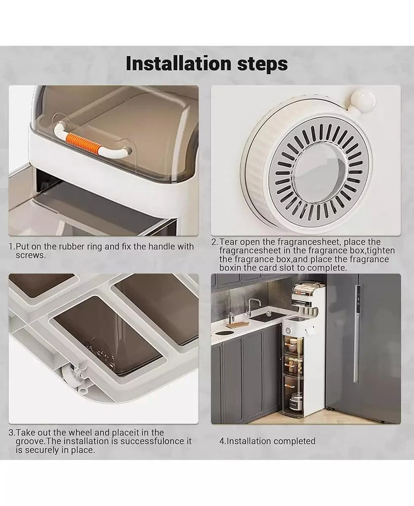 gaomon 7-Tier Waterproof Plastic Storage Cabinet,Narrow Bathroom Storage with Transparent Doors
Flip-Top Compartment, for Bathroom Kitchen Laundry 3