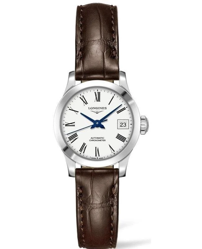 Longines Longines Record White Dial Brown Leather Strap Women's Watch L2.320.4.11.2 1