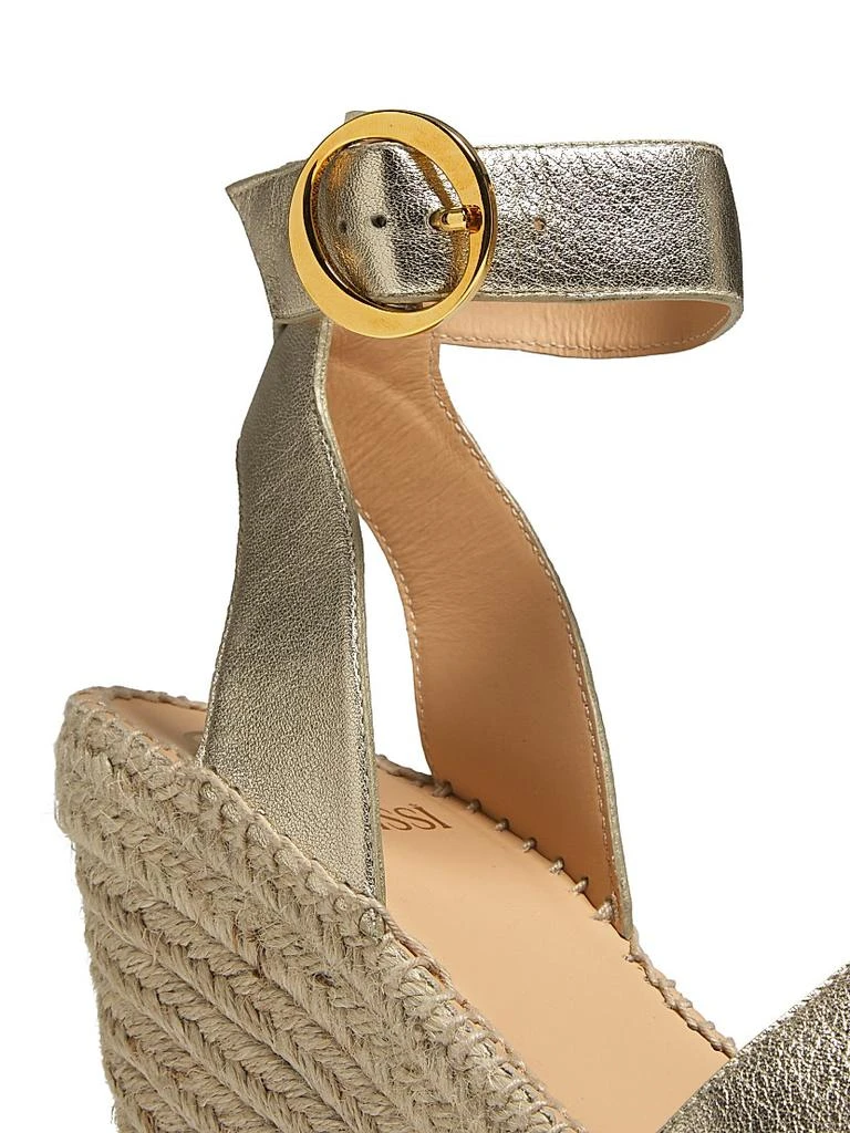 Odissì Lily 115MM Metallic Leather Espadrille Wedge Sandals 5