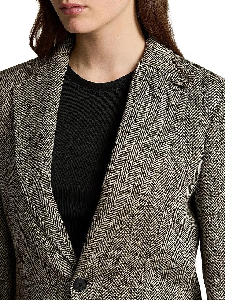 Ralph Lauren Linen-Blend Herringbone Single-Breasted Blazer 5