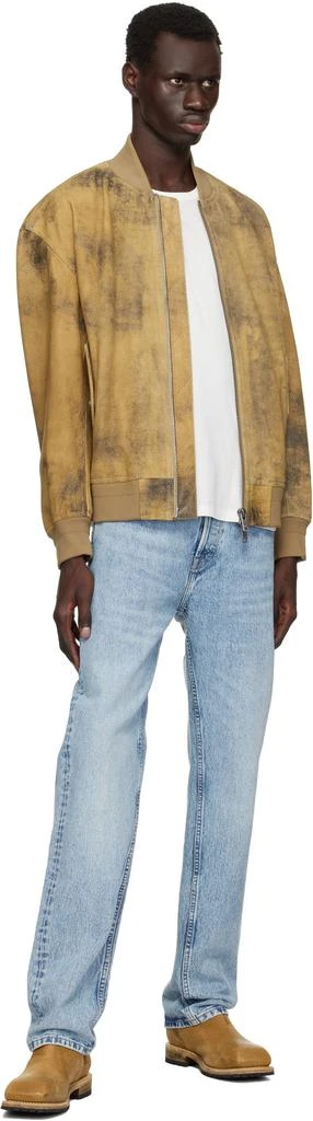 Hugo Boss Tan Distressed Suede Bomber Jacket 4