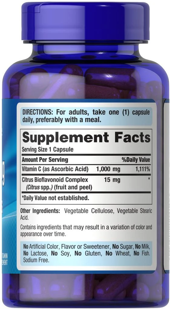 Puritan's Pride Vitamin C with Bioflavonoids 100 Capsules 5