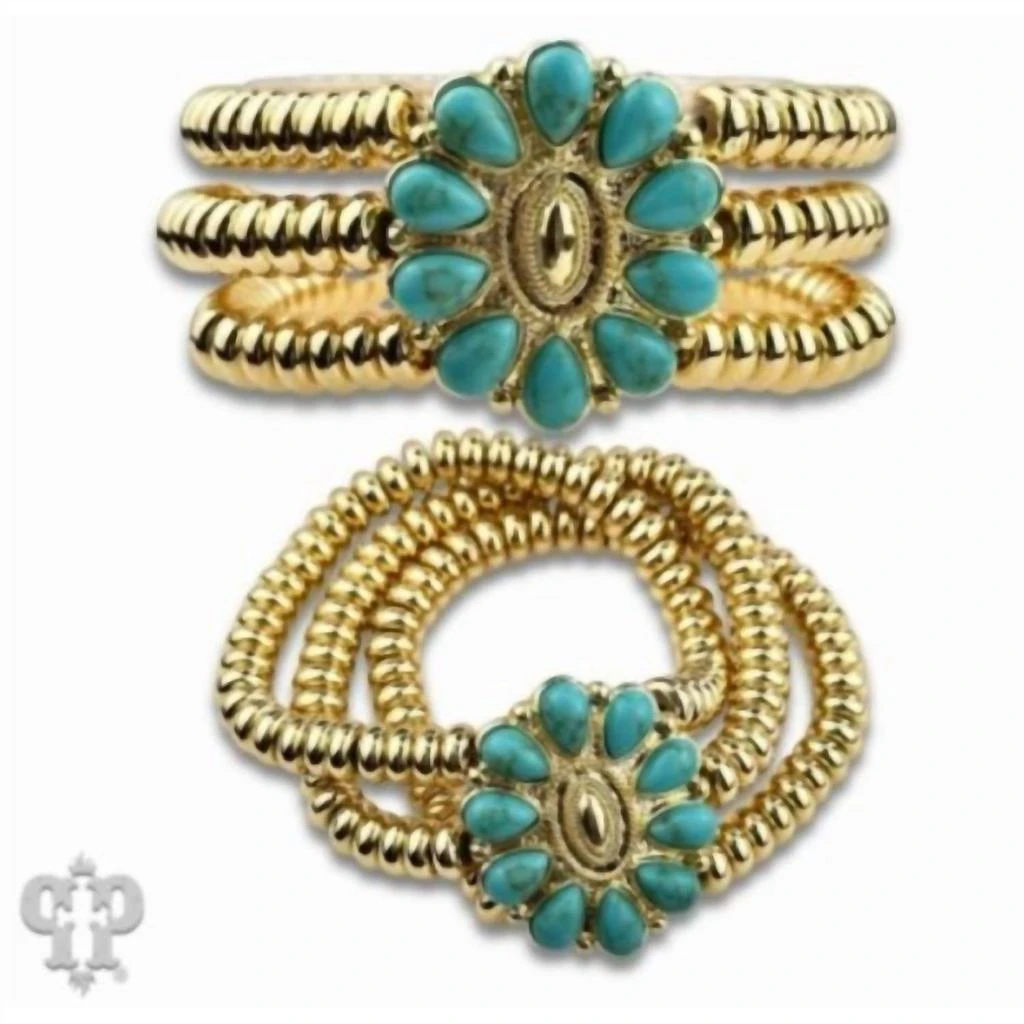 Pink Panache Pink Panache - Women
s Turquoise Concho Stretch Bracelet 2