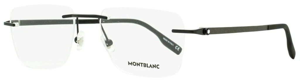 MontBlanc Montblanc Men's Rimless Carbon Fiber Eyeglasses MB0185O 001 Black/Gunmetal 55mm 1
