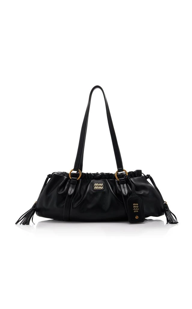 Miu Miu Miu Miu - Miuarchive Leather Shoulder Bag - Black - OS - Moda Operandi 1