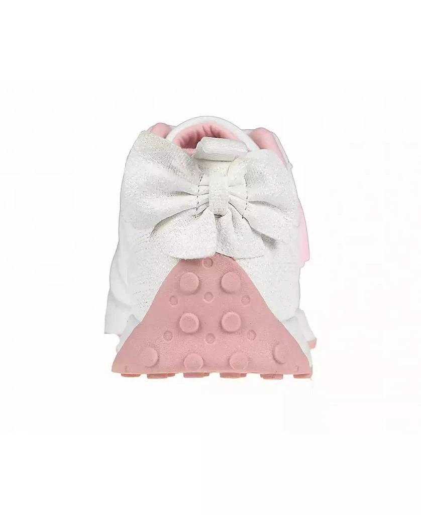 Bebe Little Girls with Bebe Medallion and Double Layer Bow at Back Jogger Sneakers 4