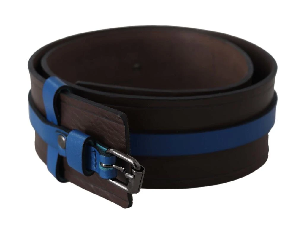 Costume National Thin blue Line Leather Buckle Women
s Belt