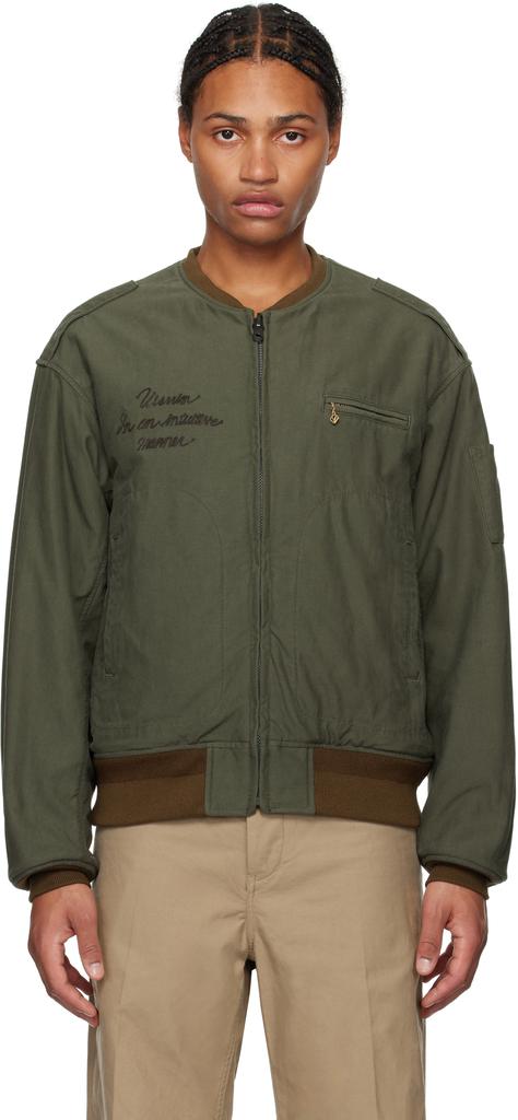 VisVim Khaki & Brown Gunner Acala Reversible Bomber Jacket