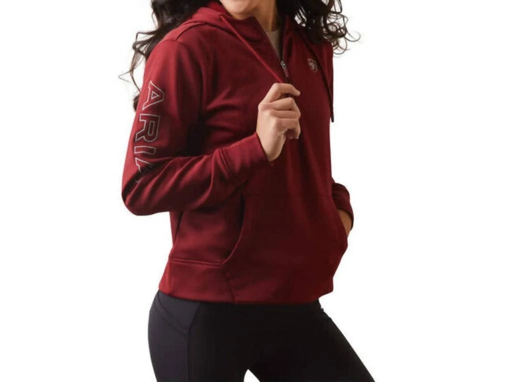 Ariat Tek Half Zip Hoodie Jacket In Pomegranate 1