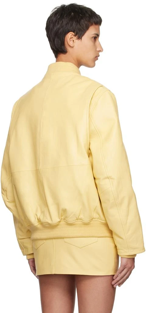 REMAIN Yellow Insulated Leather Bomber Jacket 3