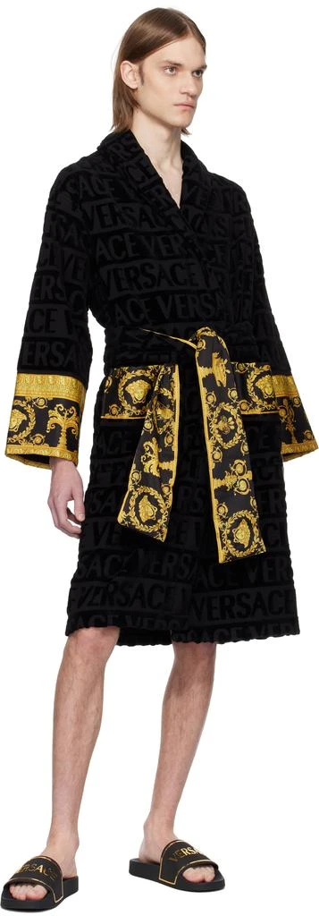 Versace Black & Gold Logo Pool Slides 5