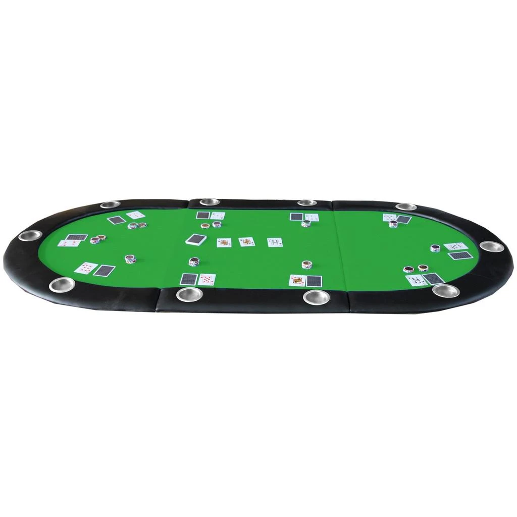 Streamdale Furniture Tri-Fold 10-Player Poker Tabletop for Texas Holdem, Blackjack 5