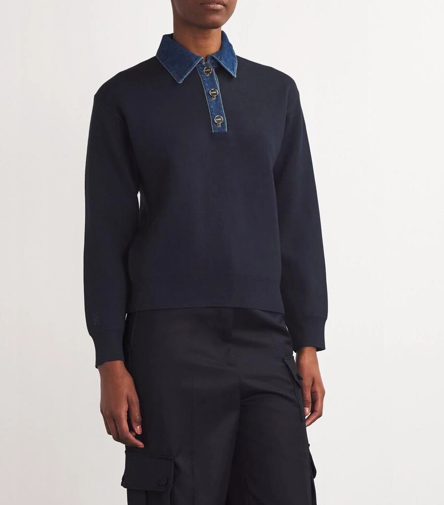 Sandro Paris Denim-Collar Sweater 3