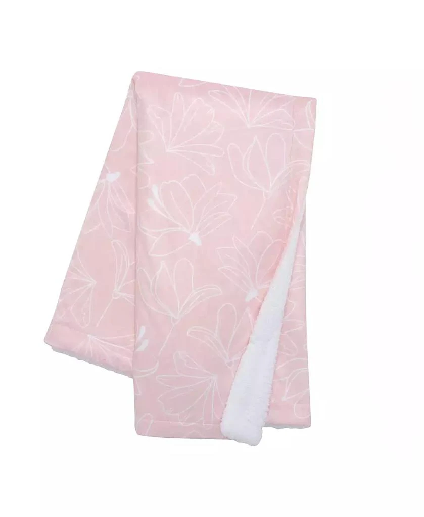 Lambs
Ivy Petals Pink/White Floral Fleece Faux Shearling Soft Baby Blanket