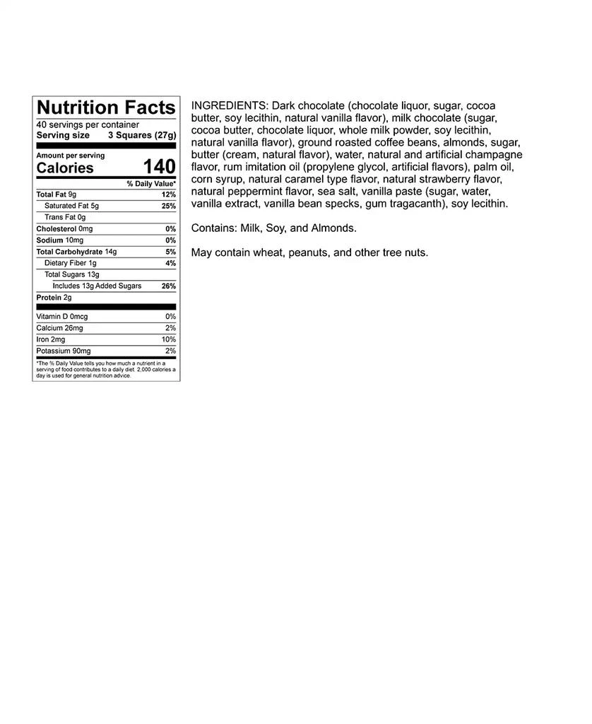 Astor Chocolate "The Tub" Moodi Tub of Gourmet Belgian Chocolate Squares Gift Set, 120 Pieces 5