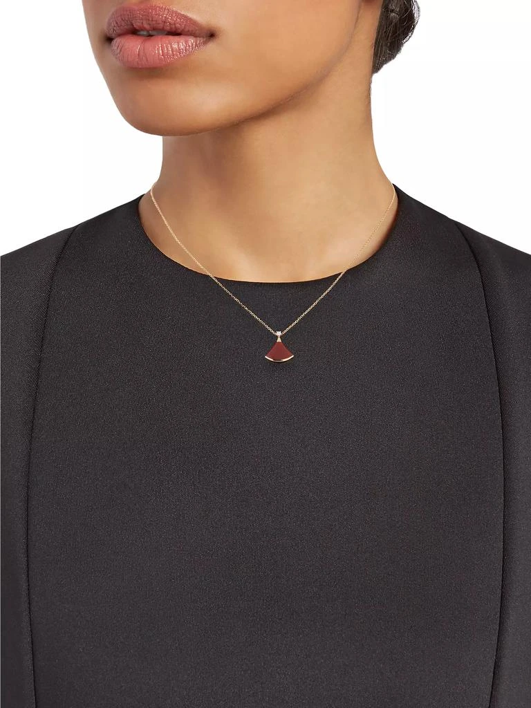 BVLGARI Divas' Dream 18K Rose Gold, Carnelian & Diamond Pendant Necklace 2