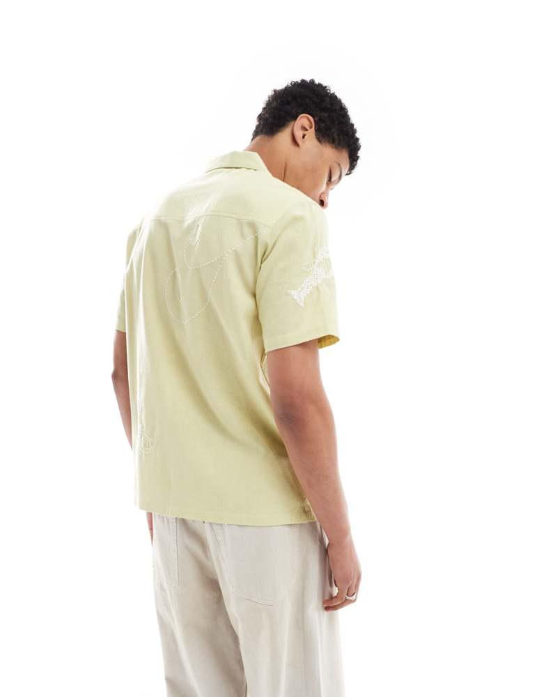 Native Youth Native Youth seascape embroidered shirt in sage green