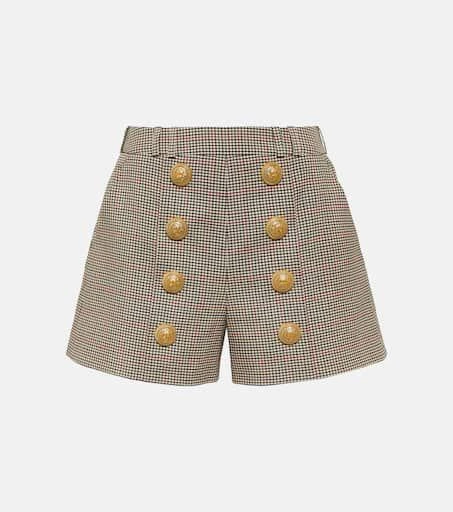 Balmain High-rise Prince of Wales shorts 1