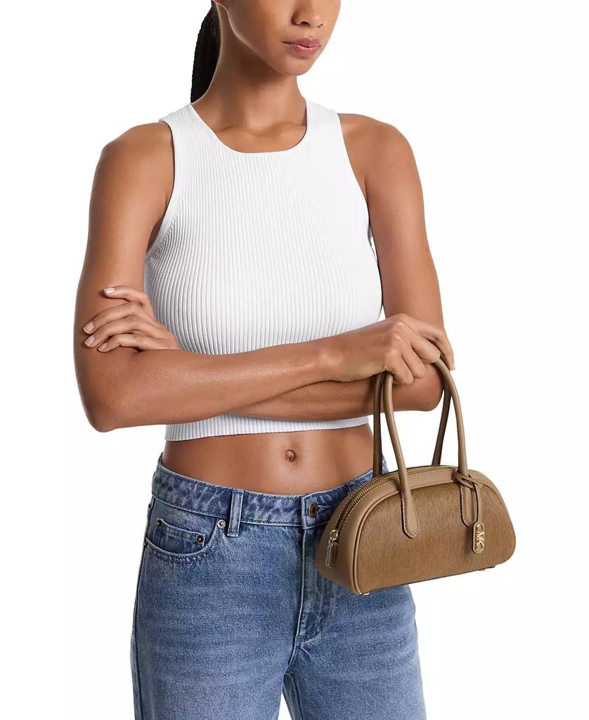 Shop Lulu Small Handle Calf Hair Satchel Bag on Sale at