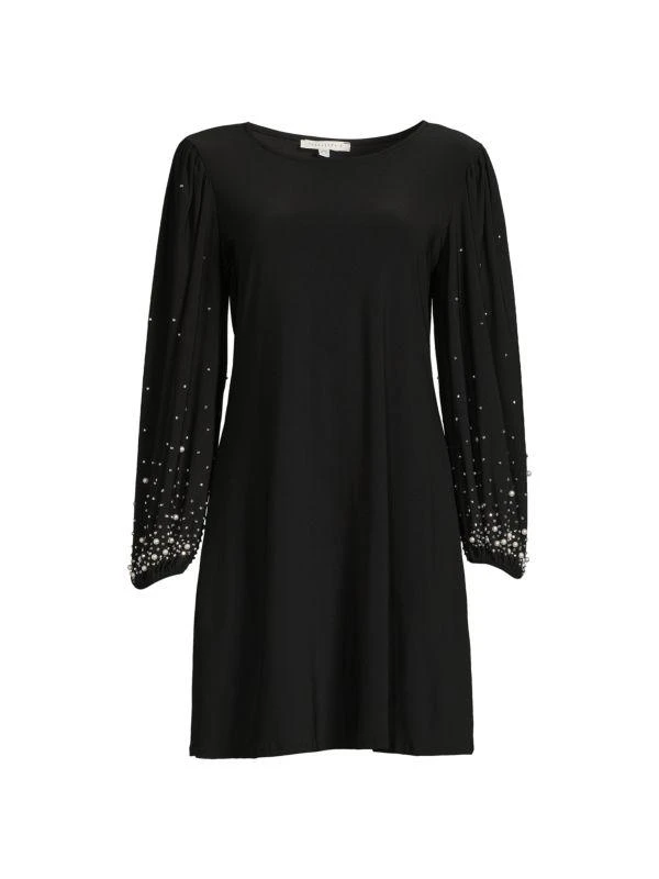 TASH + SOPHIE Beaded Puff Sleeve Fit & Flare Mini Dress 3