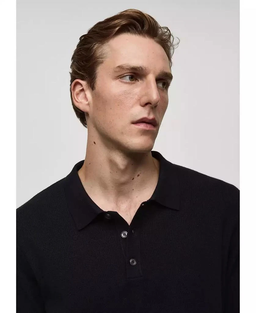Mango Men's Structured Fine-Knit Polo Shirt 9
