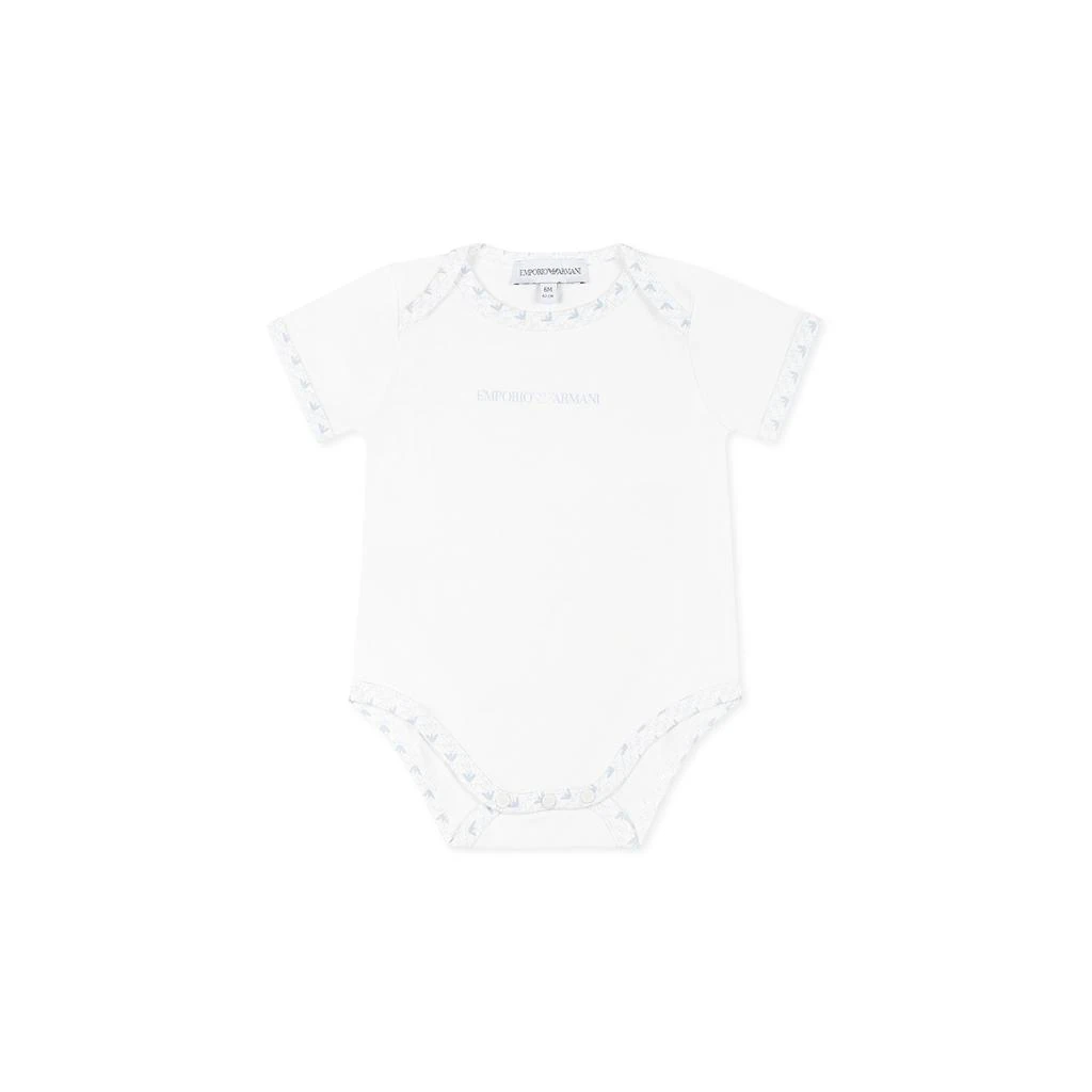 Emporio Armani White Babygrow For Baby Boy With Eagle 2