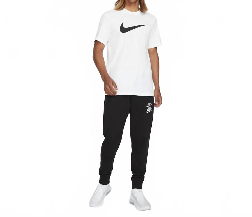 NIKE Sportswear Swoosh Short Sleeve Tee In White/black