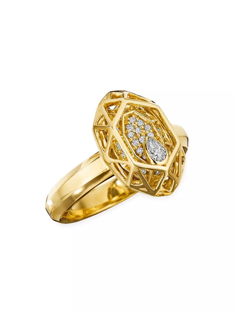 HUEB Estelar 18K Gold & Diamond Cage Ring