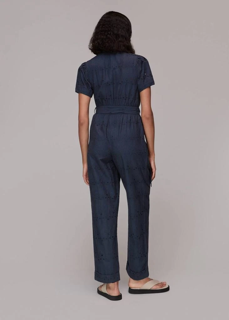 Whistles Whistles - Zoe Broderie Tied Waist Eyelet Cotton Jumpsuit 4