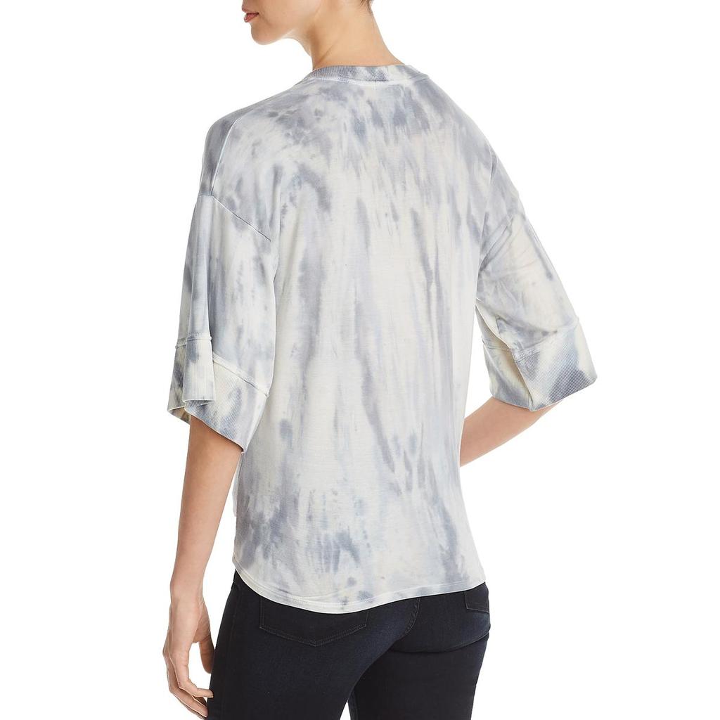 Red Haute Womens Tencel Tie-Dye Blouse