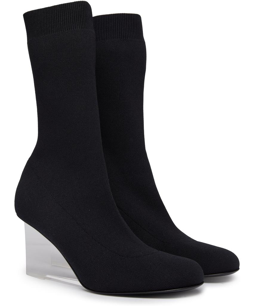 【関税込み】alexander mcqueen 'Shard' ankle boots Alexander McQueen Shard Transparent Heel Sock Boots | Blue