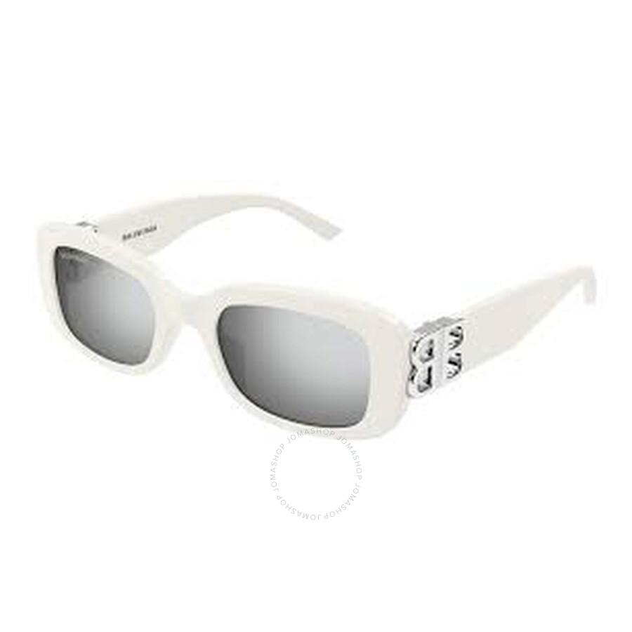 Balenciaga Silver Mirror Pilot Ladies Sunglasses BB0310SK 003 53