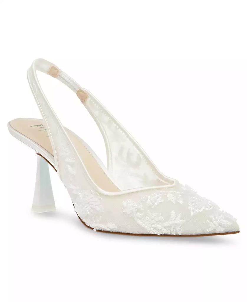 Betsey Johnson Women's Nikki Embroidered Slingback Evening Pumps