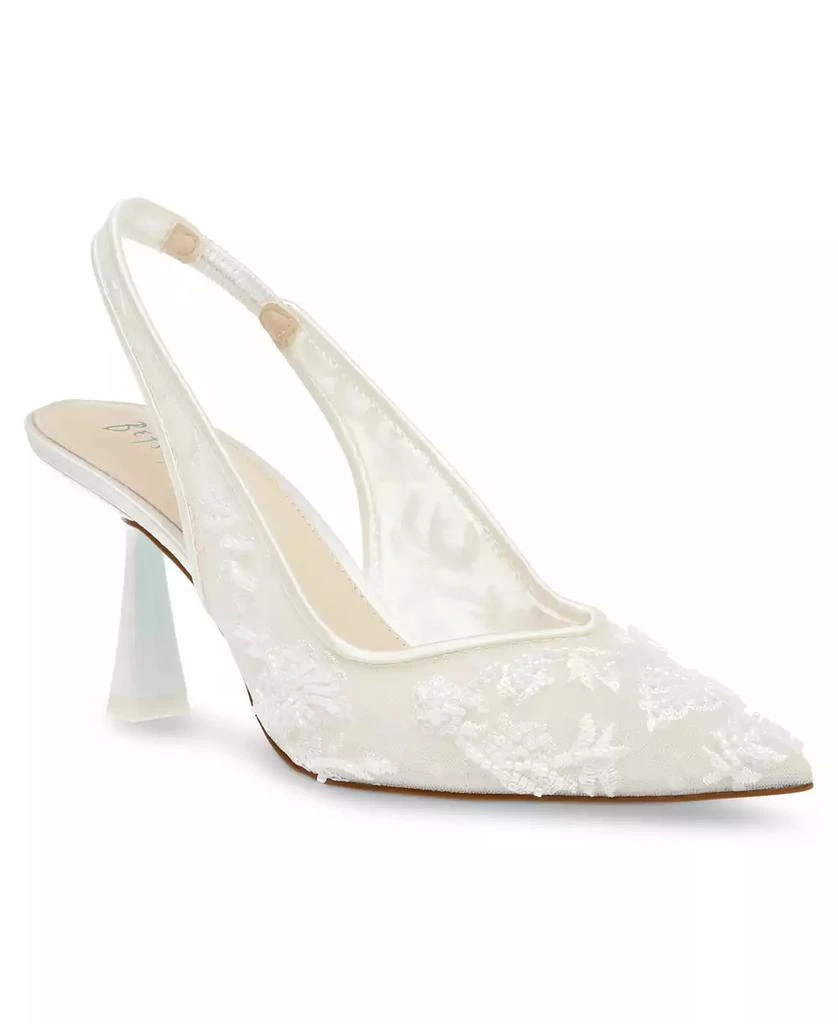Betsey Johnson Women's Nikki Embroidered Slingback Evening Pumps 1