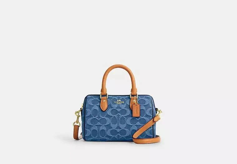 Coach Mini Rowan Crossbody Bag In Signature Denim
