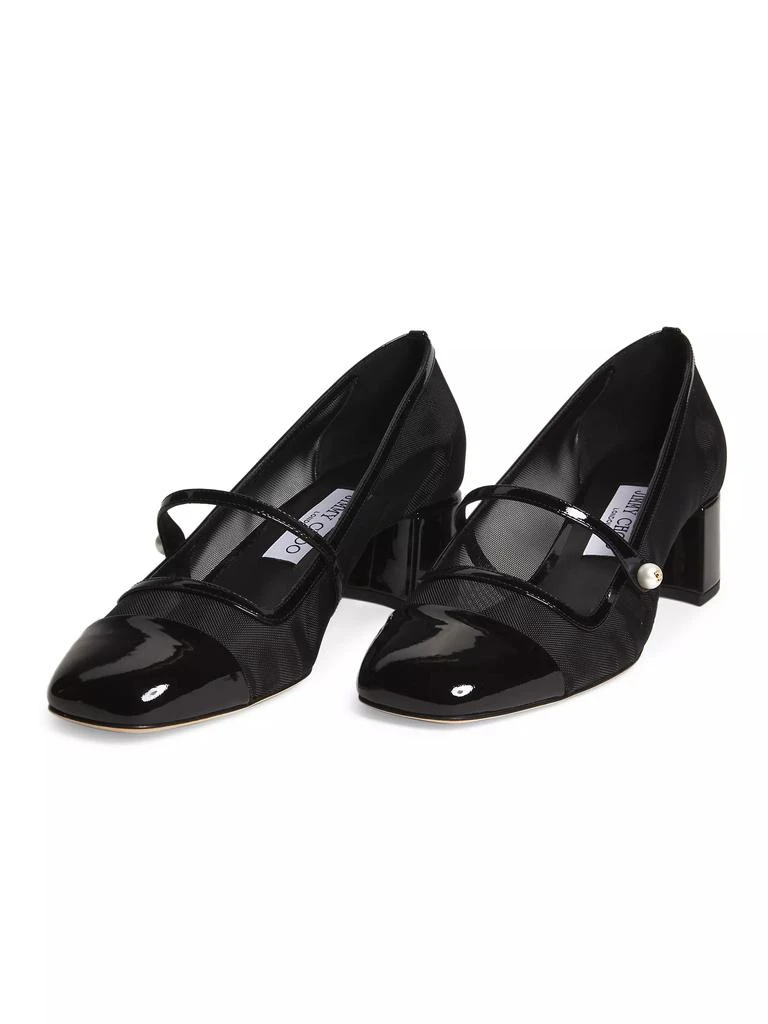 Jimmy Choo Elisa 45MM Mesh & Patent Leather Pumps 2
